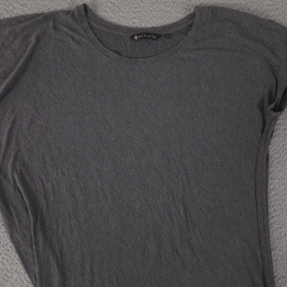 Athleta‎ Shirt Womens Medium Gray Threadlight Asym Relaxed Tee Modal Blend Soft
